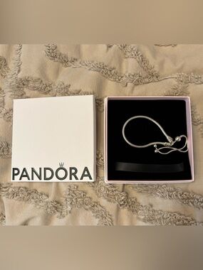 Pandora Silver Snake Chain Bracelet with Sliding Clasp